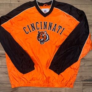 Vintage Cincinnati Bengals NFL Embroidered Men’s XL Windbreaker Jacket Orange